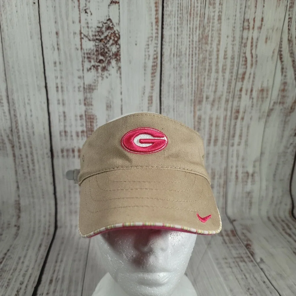 Georgia Bulldogs NCAA Football Nike Team Pink Beige‎ Adjustable Strap Visor